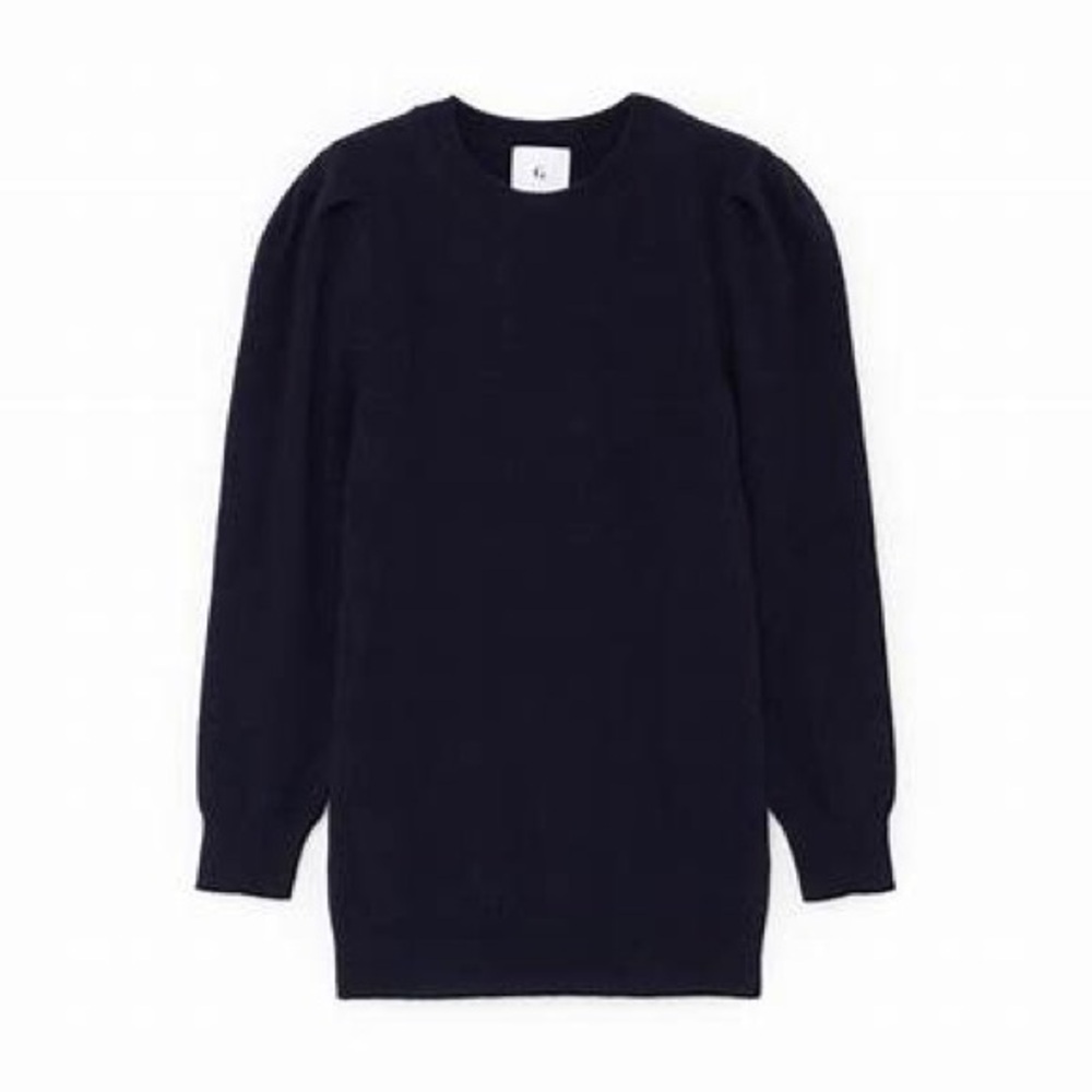 G. Label Obye Puff-Sleeve Crewneck Sweater 100% Cashmere navy xs